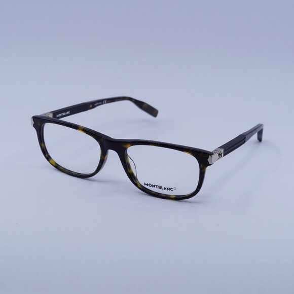 Montblanc MB0036O 003 Eyeglasses Havana 54mm Rectangle Frame - Picture 1 of 9